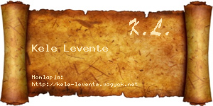 Kele Levente névjegykártya